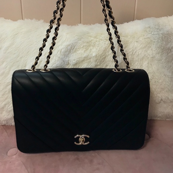 CHANEL Handbags - Chanel Flap Chevron Bag (Medium)